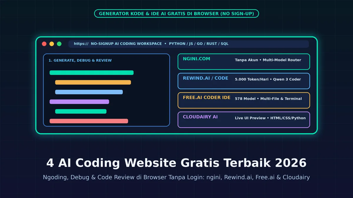 AI Coding Website Gratis 2026: Koding di Browser