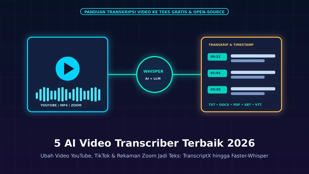 AI Video Transcriber Terbaik 2026: Ubah Video ke Teks